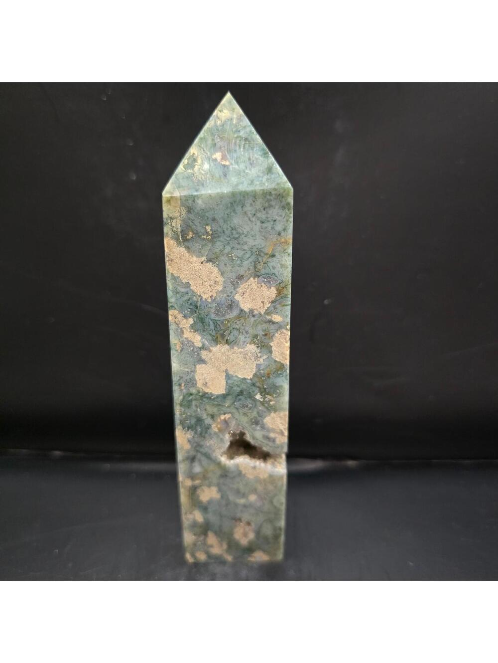 234. Moss Agate Tower with Druzy